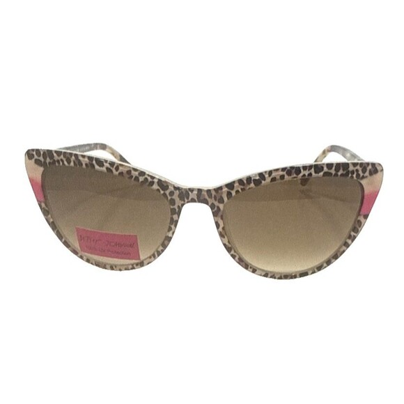 NEW Betsey Johnson Tutti Frutti LEO 54-18-140 Cheeta Print Sunglass Frame CASE!